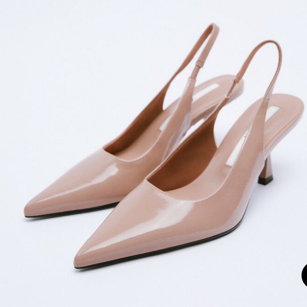 Zara blush/nude sling back heel